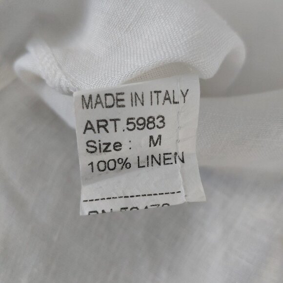 Viola Borghi White Linen Lagenlook Top Medium Oversized Minimalist Boxy Italian - Picture 6 of 13